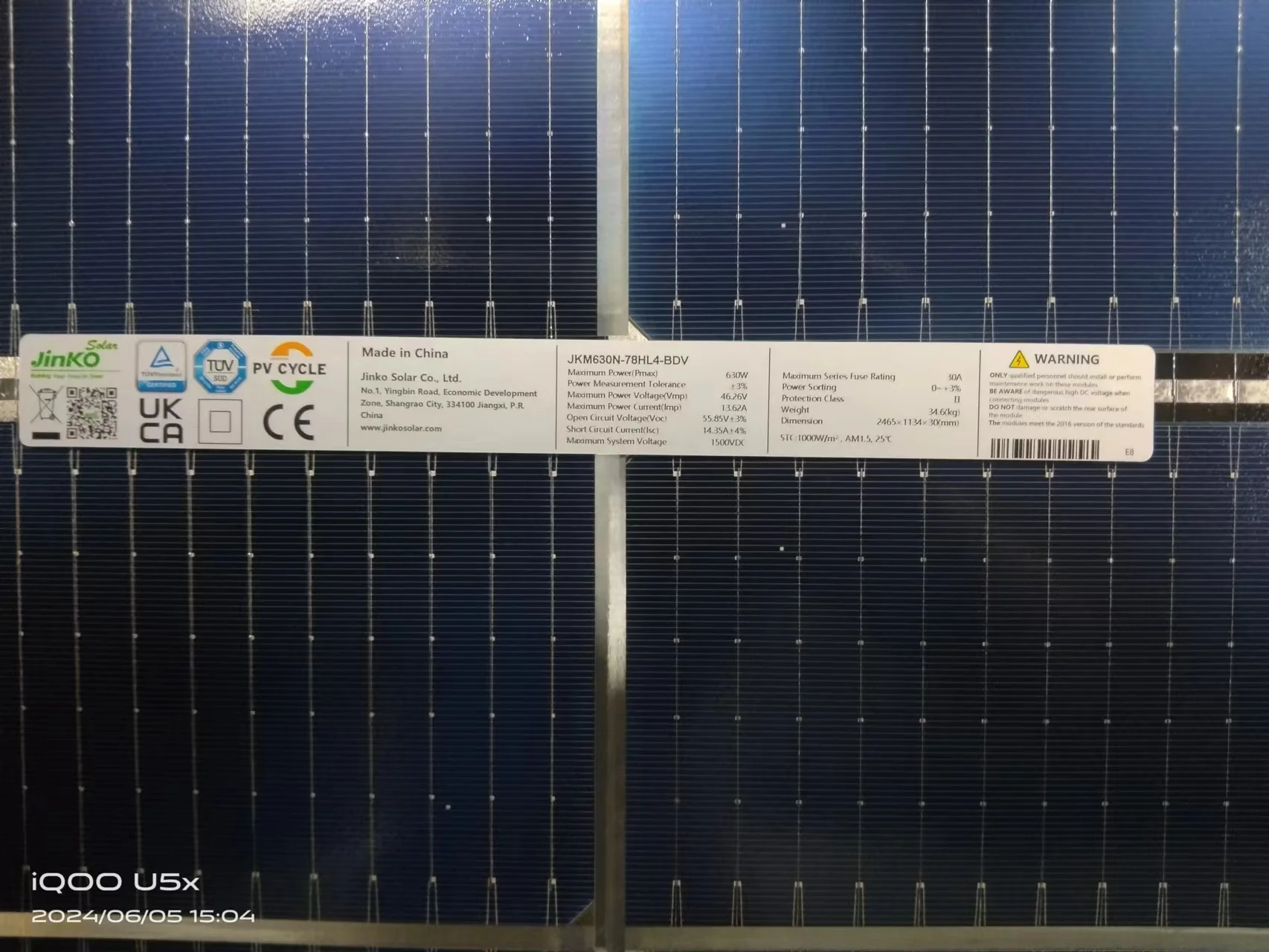 Factory Price Jinko Solar Panel 620W 625W 630W 635W 640W 650W MBB Bifacial Solar Cell Jinko N-type Solar Energy Panel