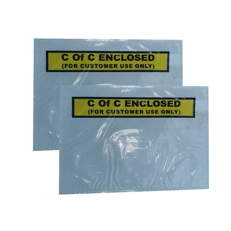 
Packing list envelope document pouch invoice enclosed 