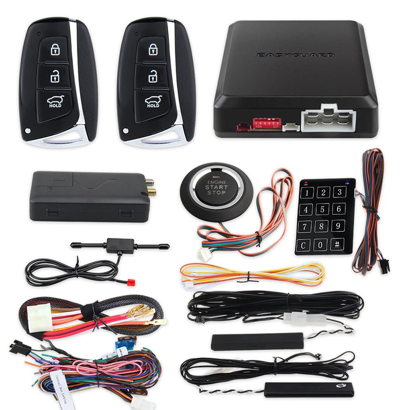 EASYGUARD EC002-hy-GPS смартфон Приложение IOS Android 4G 3G 2G PKE система входа без ключа запуска двигателя с дистанционным управлением GSM GPS слежения за