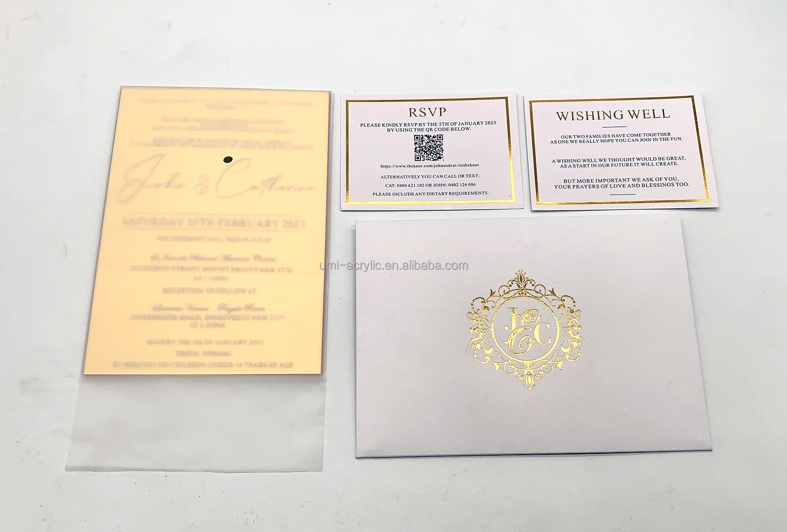 Creative Custom Engraved Acrylic Wedding Invitations Cards