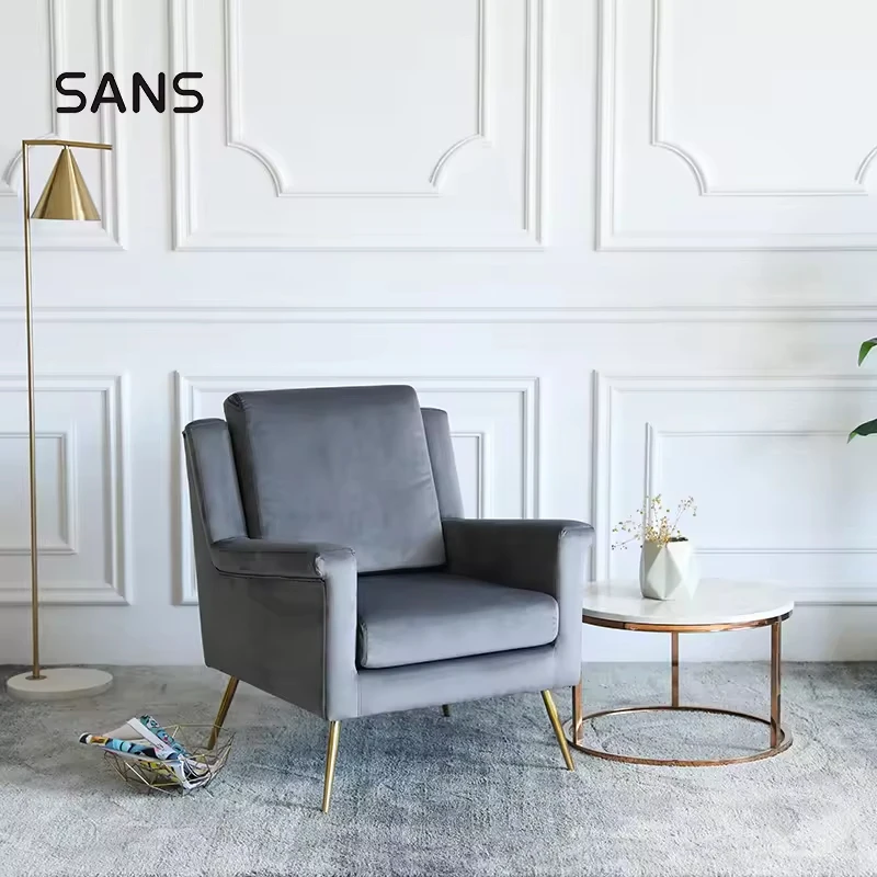 Upholstered Armchair Comfortable Living Room Luxury L-Shaped Corner Fabric Velvet Sofa