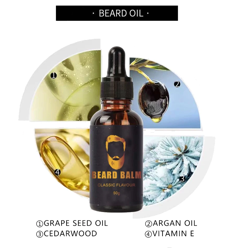 private label 100% organic ingredients beard balm and beard oil kit for men beard growth