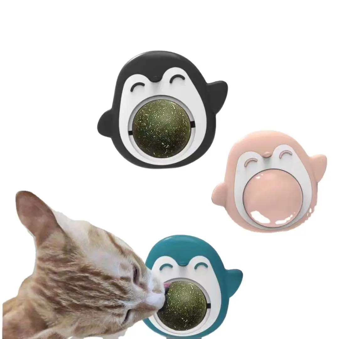 Cat Grinding Teeth Cleaning Teeth Spinning Catnip Balls catnip toys for cat atnip Sucker Catnip Wall Ball