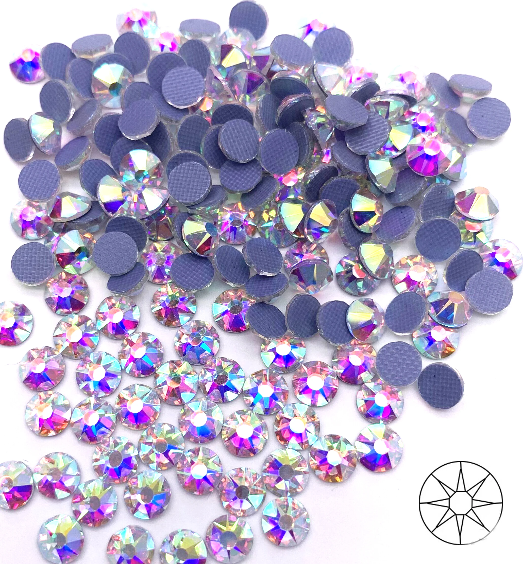 ss30# 8+8 16 cuts  rhinestones hot fix stone  hot fix crystal  iron on rhinestone swarov strass colors ab coating