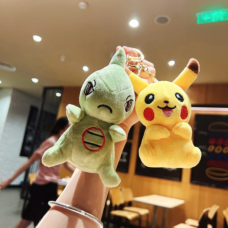 Cute Kawaii Pluch Pendant PikaChu Pokemoned Plush Doll Cinnamon Doll Bag Hanging Keychain Gifts