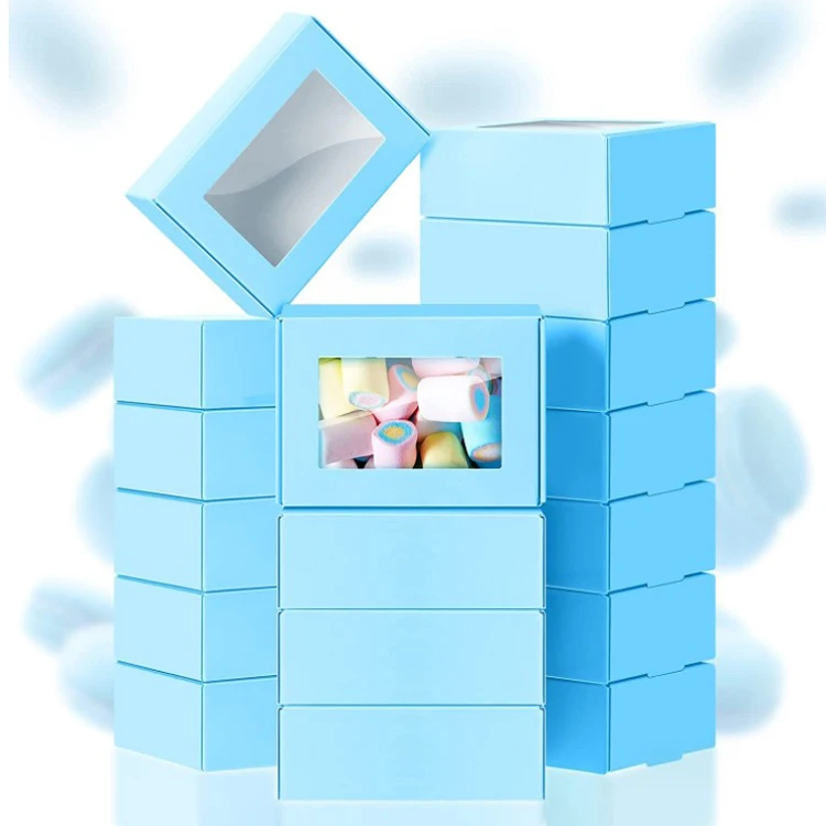 Mini Kraft Paper Box Art Paper with Window for Homemade Soap Present Treat Packaging 5-15 Days Snack,cookie 1000pcs Folders Food