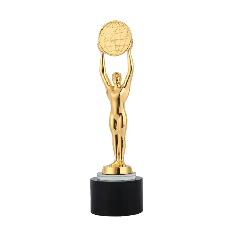 Little Golden Man Oscar Trophy Customized Crystal High-end Creative Excellent Staff Annual Meeting Film Actor Award