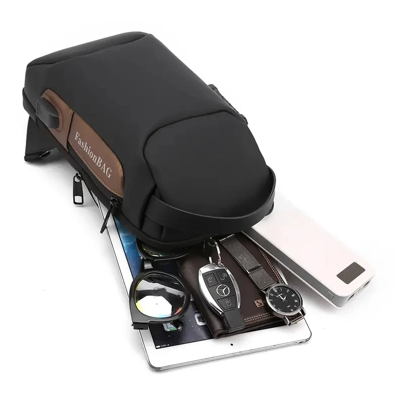 Factory Fashionable Waterproof Chest  Bag with USB Anti Theft Cross body Bag Motorcycle Bag for Unisex