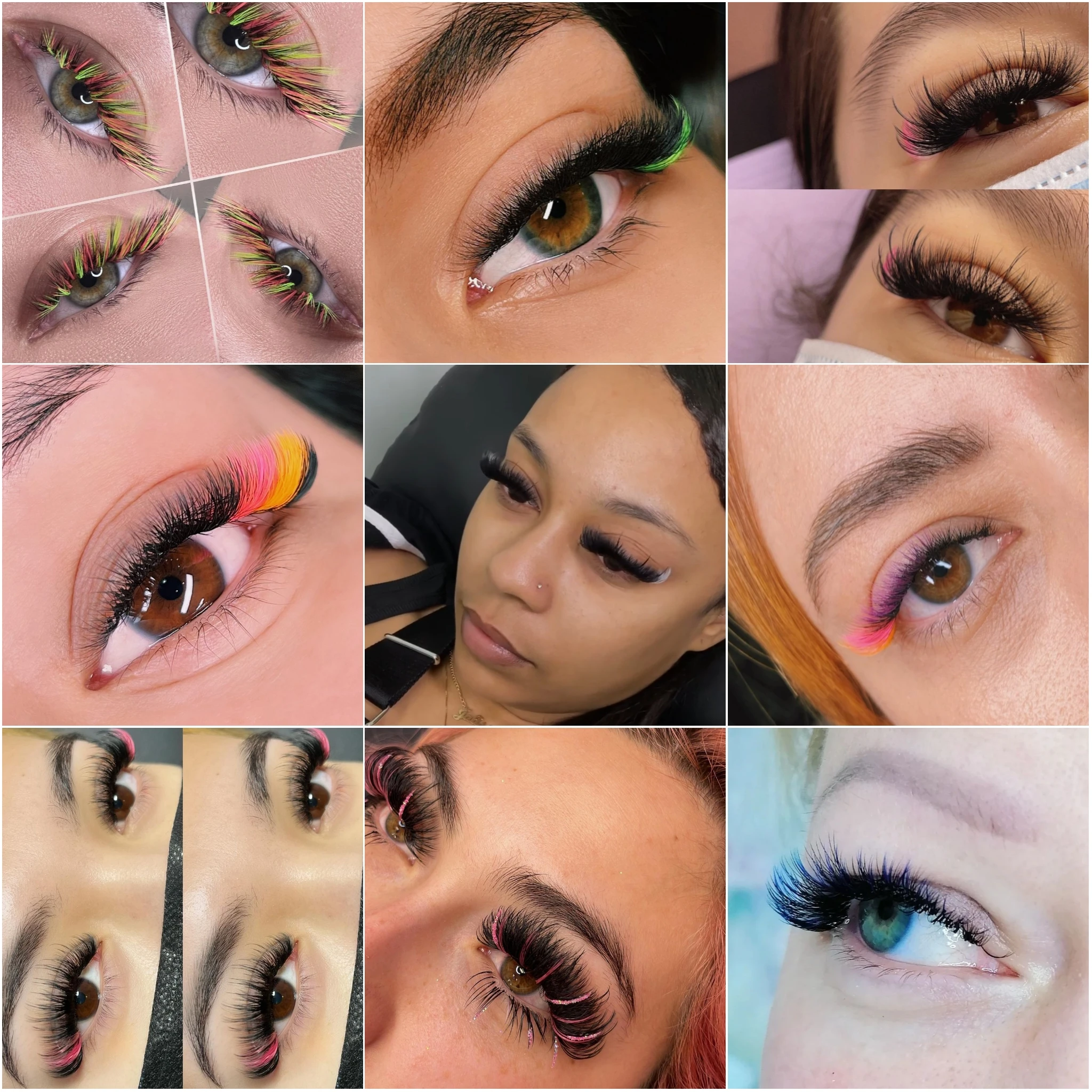 Разноцветные накладные ресницы радужного цвета Индивидуальные Накладные оптовая продажа разноцветных накладных ресниц из искусственной норки