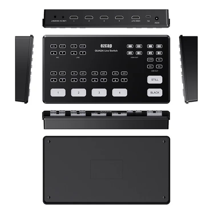 ezcap328 QUADA Live Switch 4 Channels HDMI to USB-C Video Capture Live Stream Video Switcher