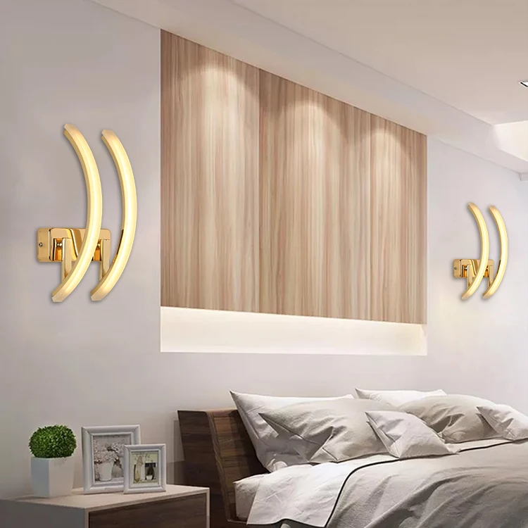  NEKE Best Choice Nordic Design Modern Golden Color Indoor Bedroom Led Recessed Wall