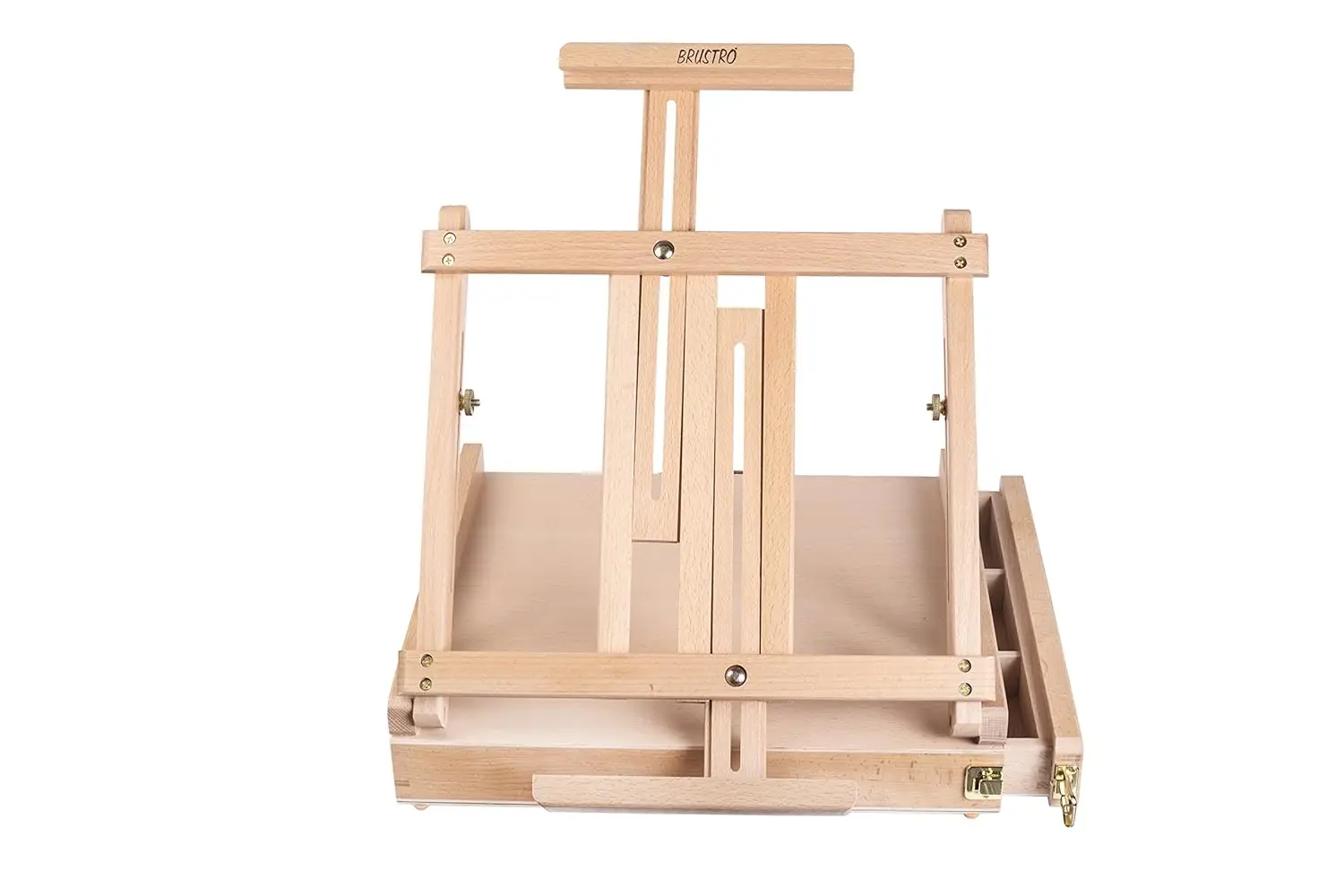 Brustro Artists Portable Tabletop Wooden Sketchbox Easel with Drawer