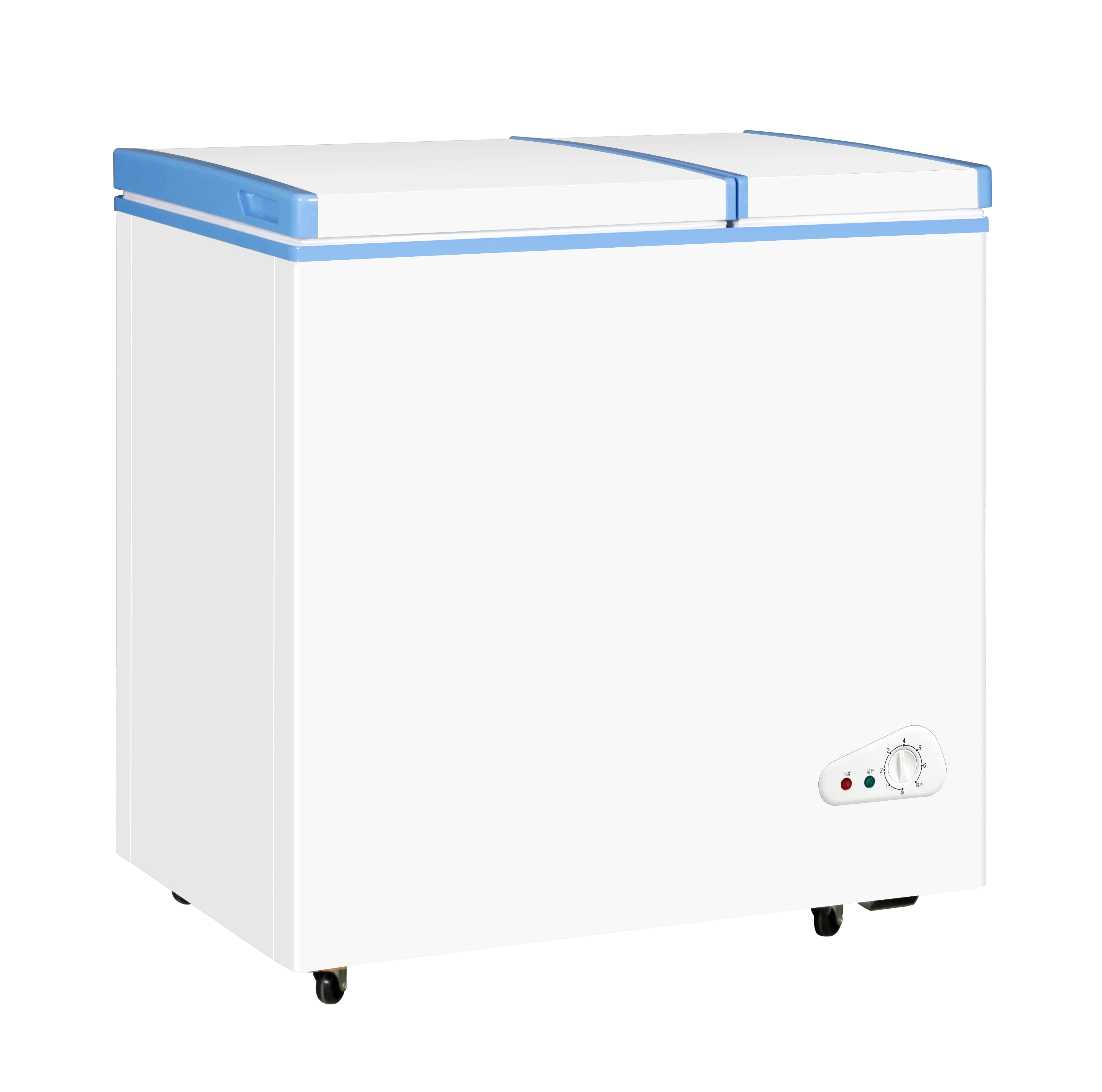 Factory Wholesale  Multiple sizes Horizontal Top Opening Double Door Home Refrigerator Deep Chest Freezer