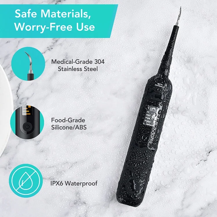 LED Screen High Frequency Vibration Ultrasonic Tartar Remover Tooth Cleaner portable Dental water
