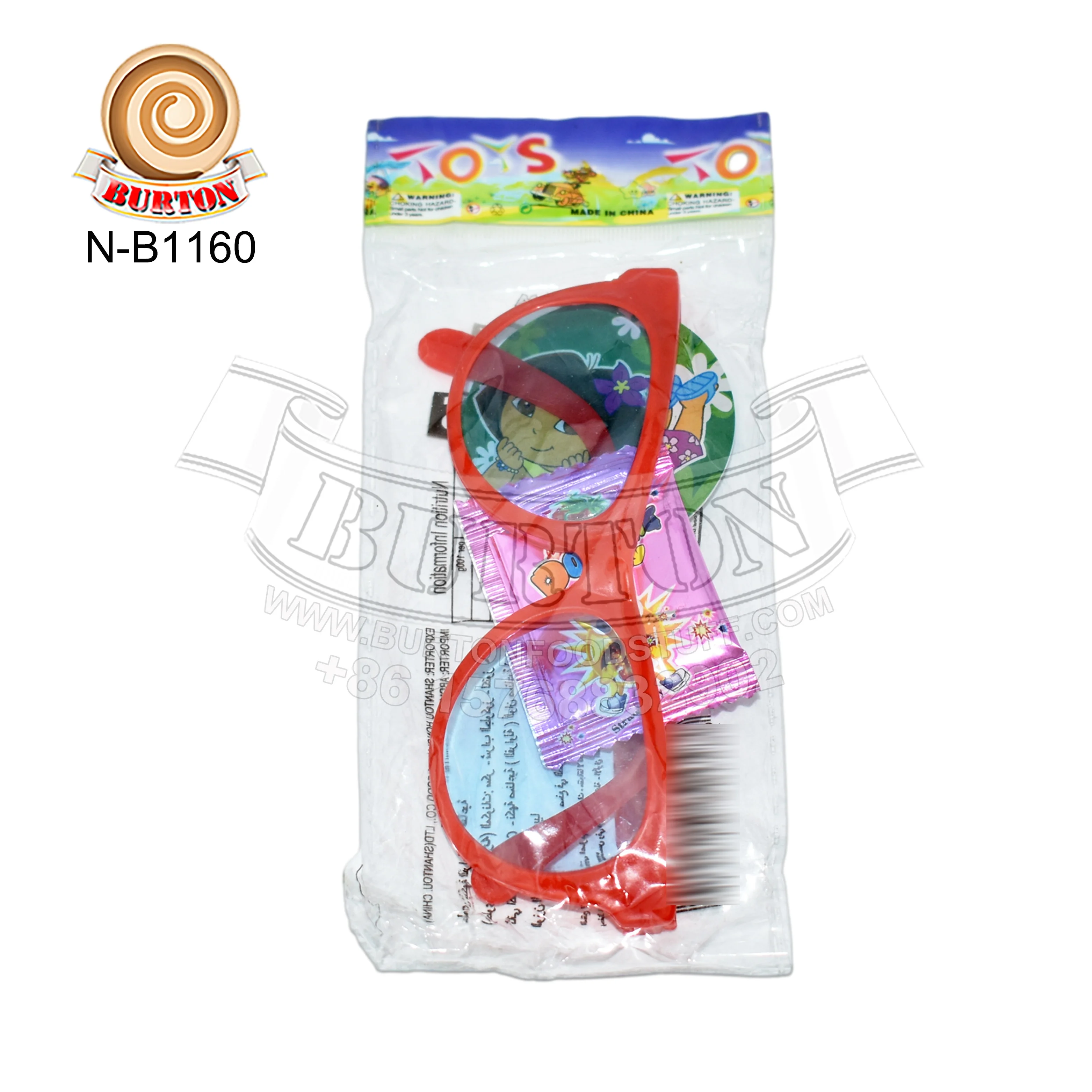 Wholesale glasses toy candy with popping candy and circle card