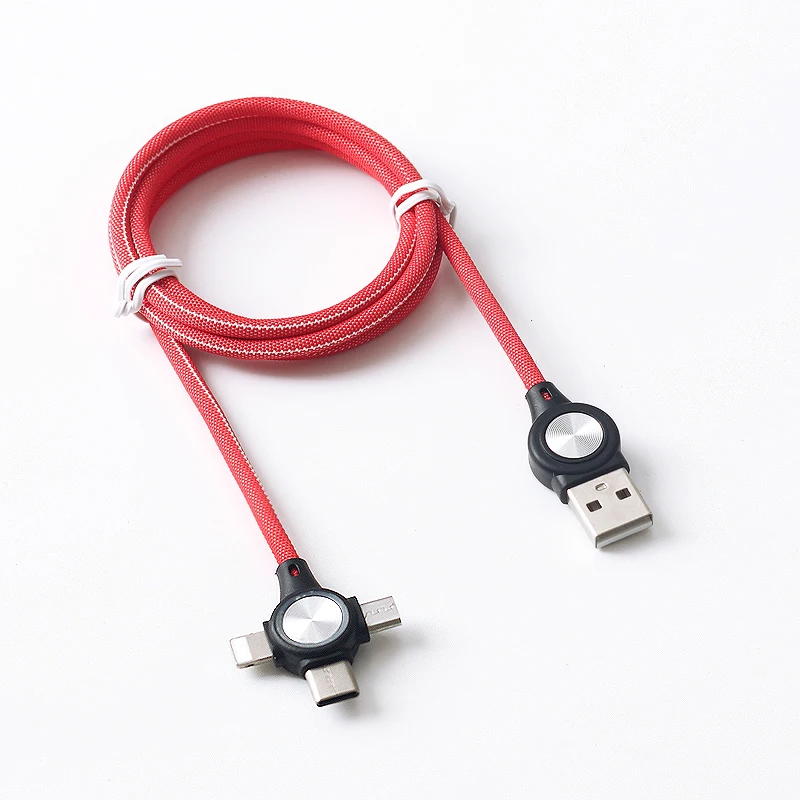 Высококачественный usb-кабель и зарядное устройство три в одном для мобильного телефона