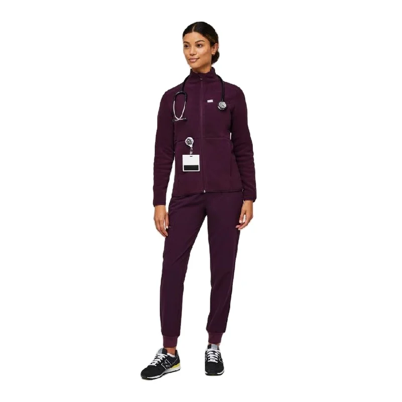 Fashion Design Maroon Medical Jacket For Nurse and Doctor Fleece Custom Design Medical Scrub Jackets