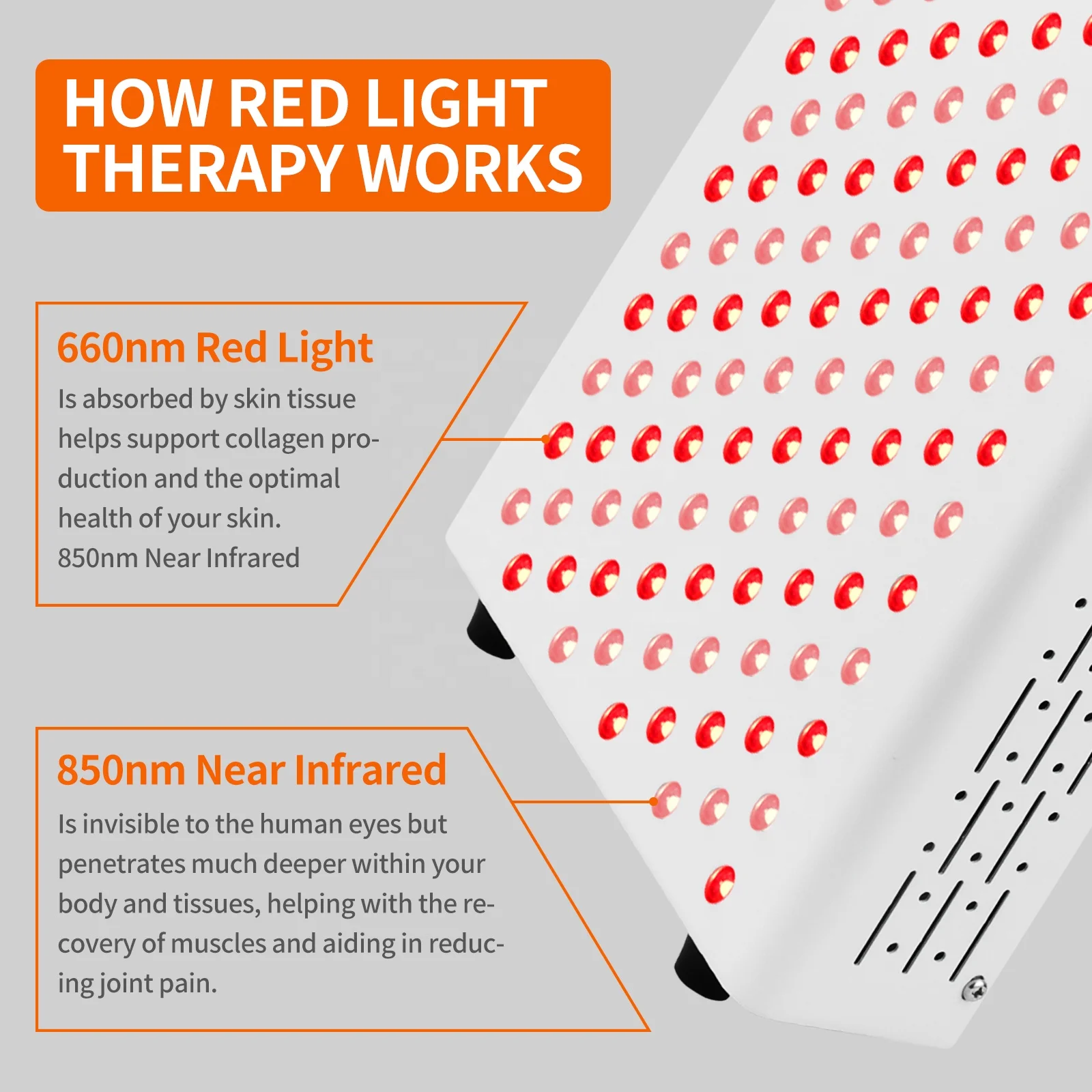 Custom Rechargeable Red Light Therapy Panel For Health Beauty Care Led Phototherapy Beauty Machine