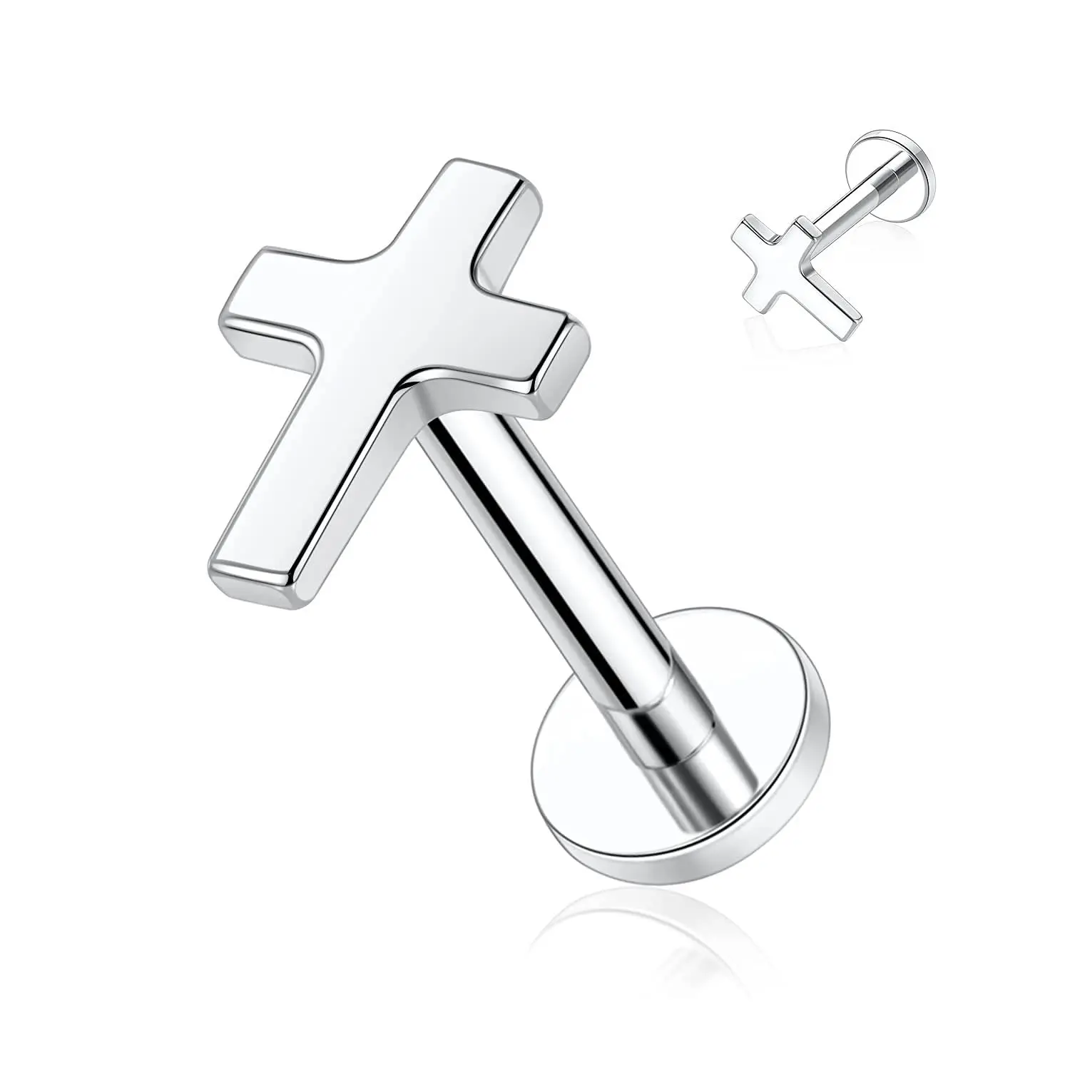 Wholesale ASTM F136 titanium G23 Solid Titanium Body Labret Lip Rings For Piercing