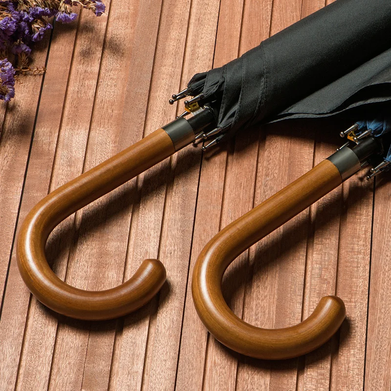 Promotion Custom umbrella high Quality Wood Handle Rain Umbrella With Custom Logo Prints advertising wholesale umbrellas