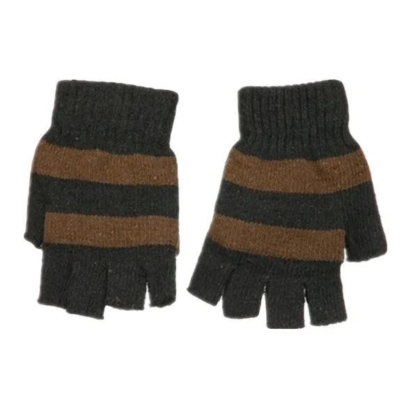 Лидер продаж, Фабричный магазин, вязаные полосатые Мужские рукавицы, рукавицы с полупальцами
