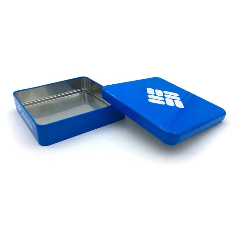 square metal tin box for wallet