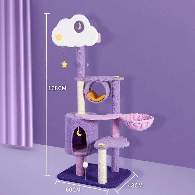 Castle Modern Large Big Climbing Scratch Pet Toy Cat Wood Furniture House Post Tower Cat Tree