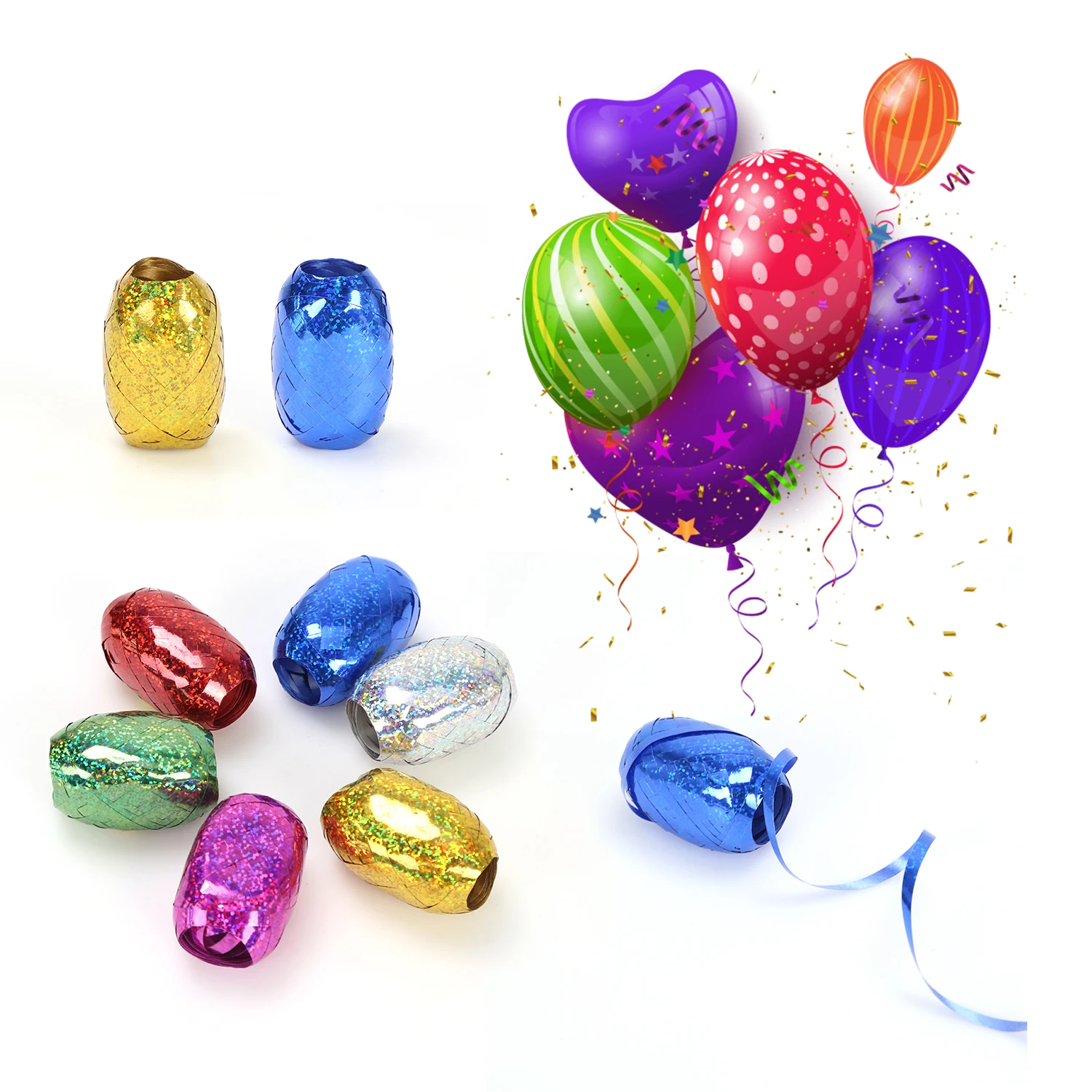 Balloon curling ribbon laster rugby plastic ribbon colorful PP balloon ribbon