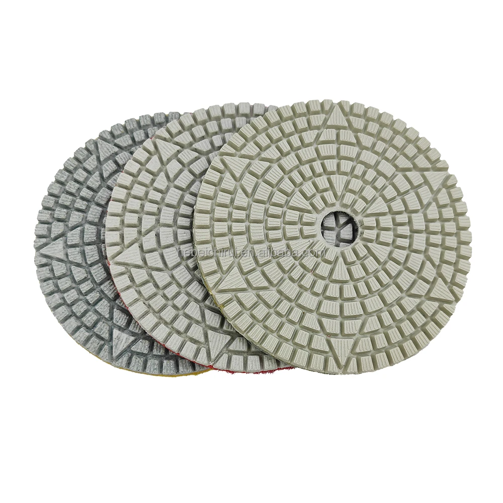100mm Granite Stone Marble Terrazzo Tile Quartz Abrasive Tools 3Step Wet Dry Use Diamond Polishing Pad Set