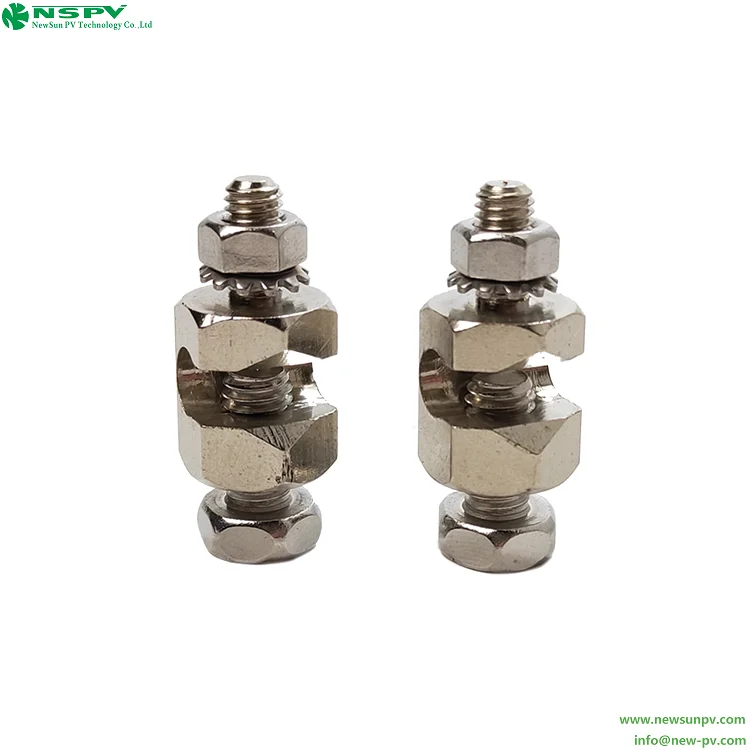 Electrical PV Mounting Cable Solar Grounding Clips Copper Earth Clamp With Screw