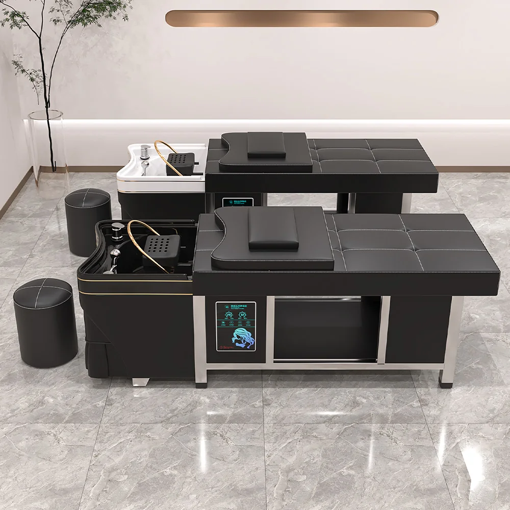 The latest design of modern electric shampoo and massage spa bed can automatically lift for beauty salon