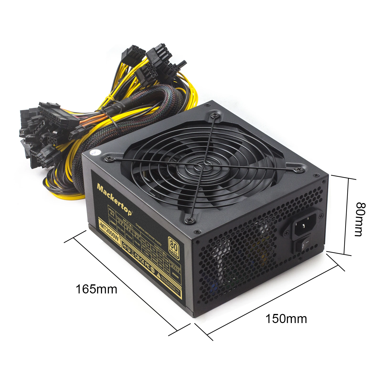 Новый продукт 2000W 80 Plus Gold бесшумный блок питания с цветовой моделью RGB светодиодные фонари для чехол PC 180V-240V блок питания ATX Блок питания для Север чехол