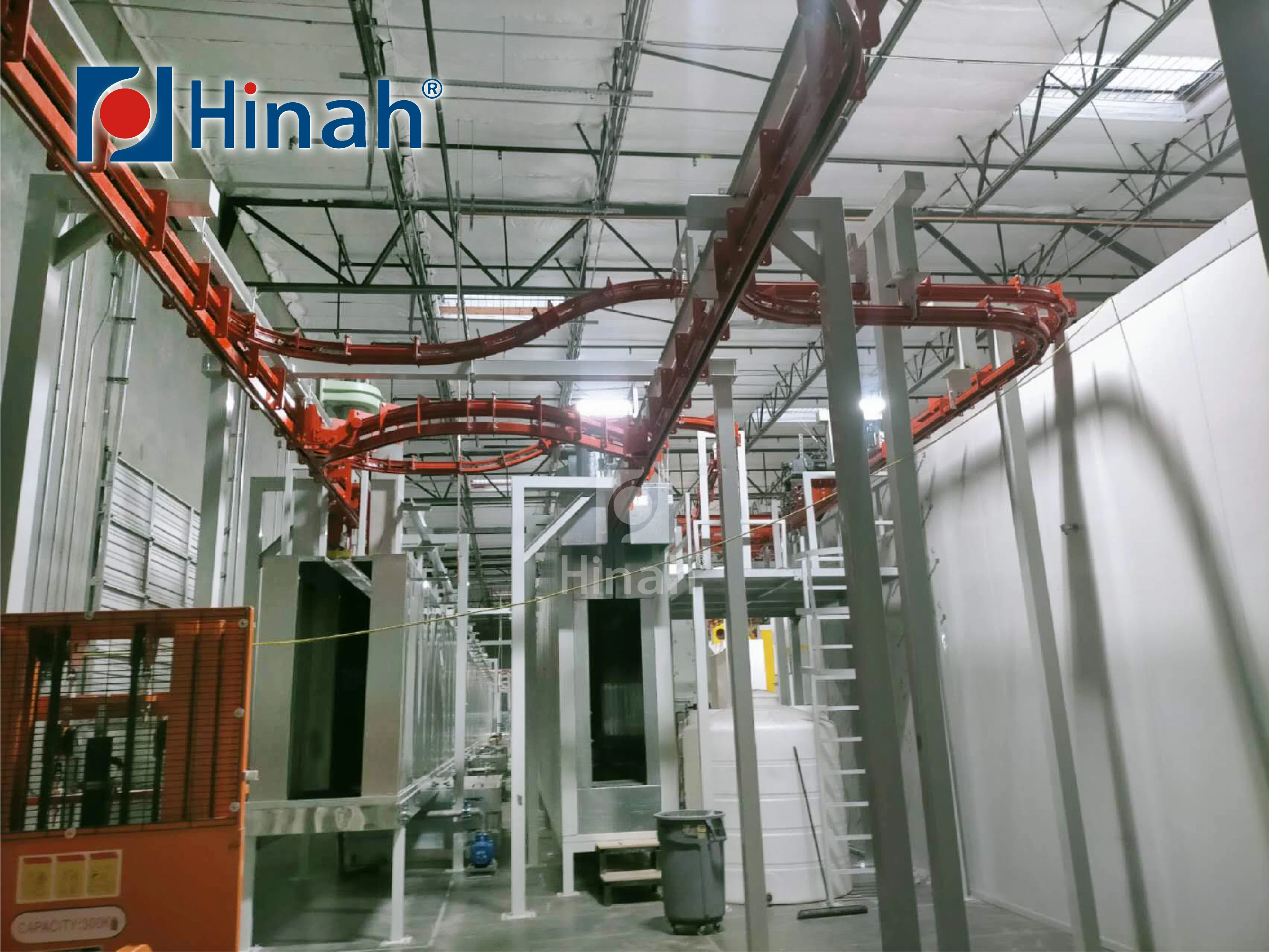 Automatic cabinet aluminum profiles electrostatic powder coating system with spraying pretreatment