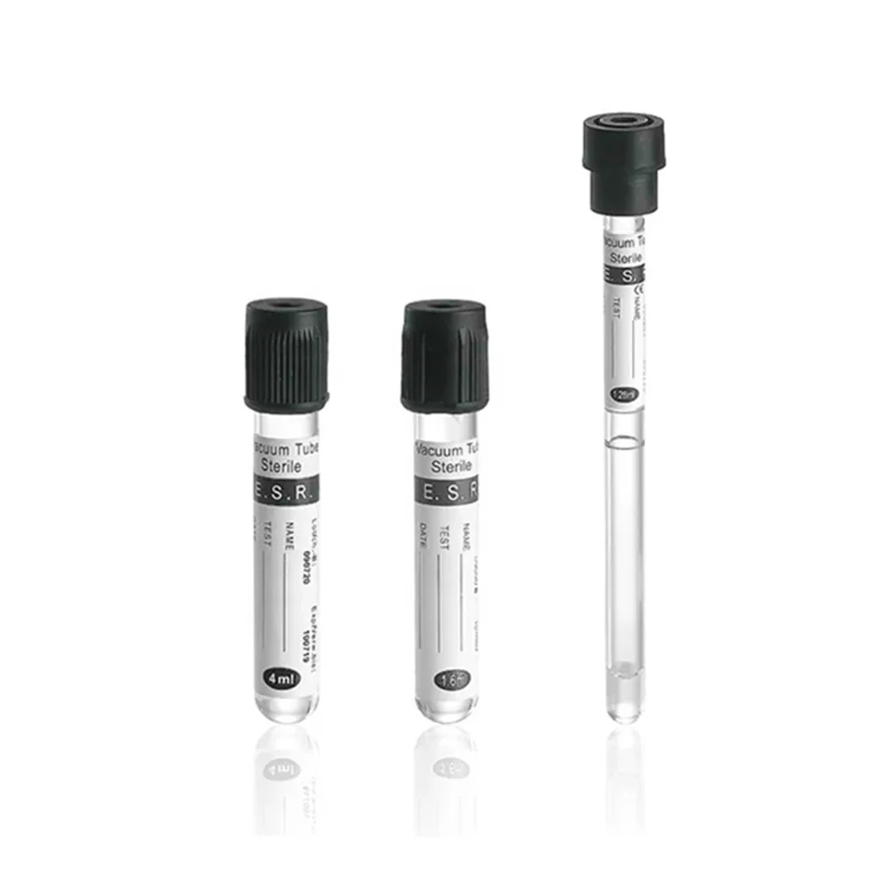 ESR Analyzer Disposable Black Vacuum ESR Sodium Citrate 3.8% Glass Tube