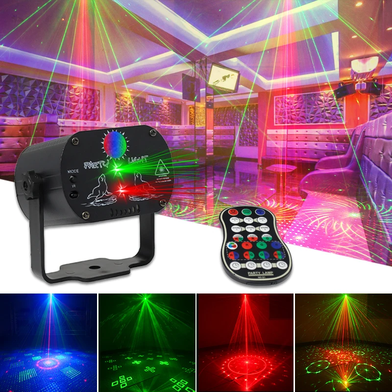 Outdoor Multifunctional sound active remote control small stage lights for ktv dj disco