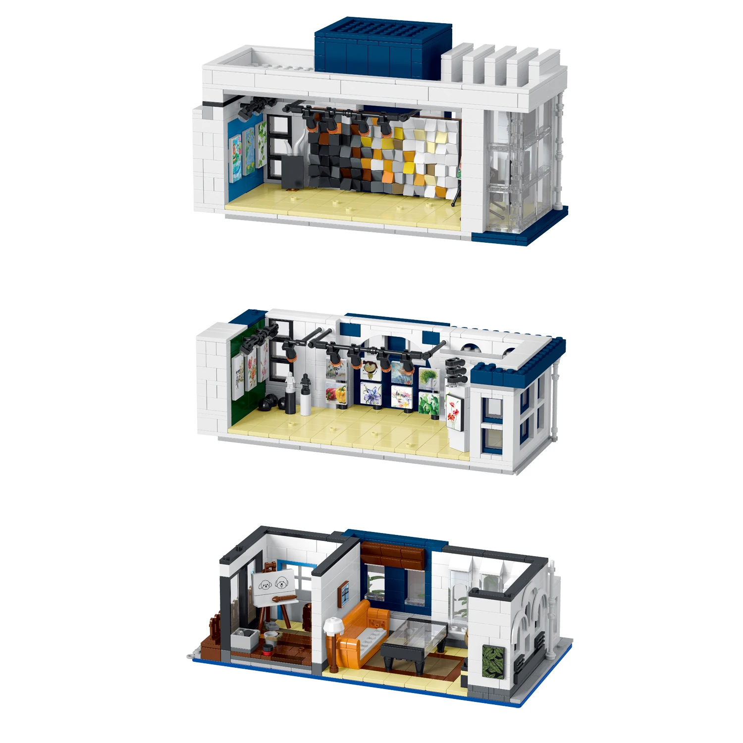 3625pcs Streetview Building Blocks Set Art Gallery Showcase Model Diy Toys Children Building Block Sets