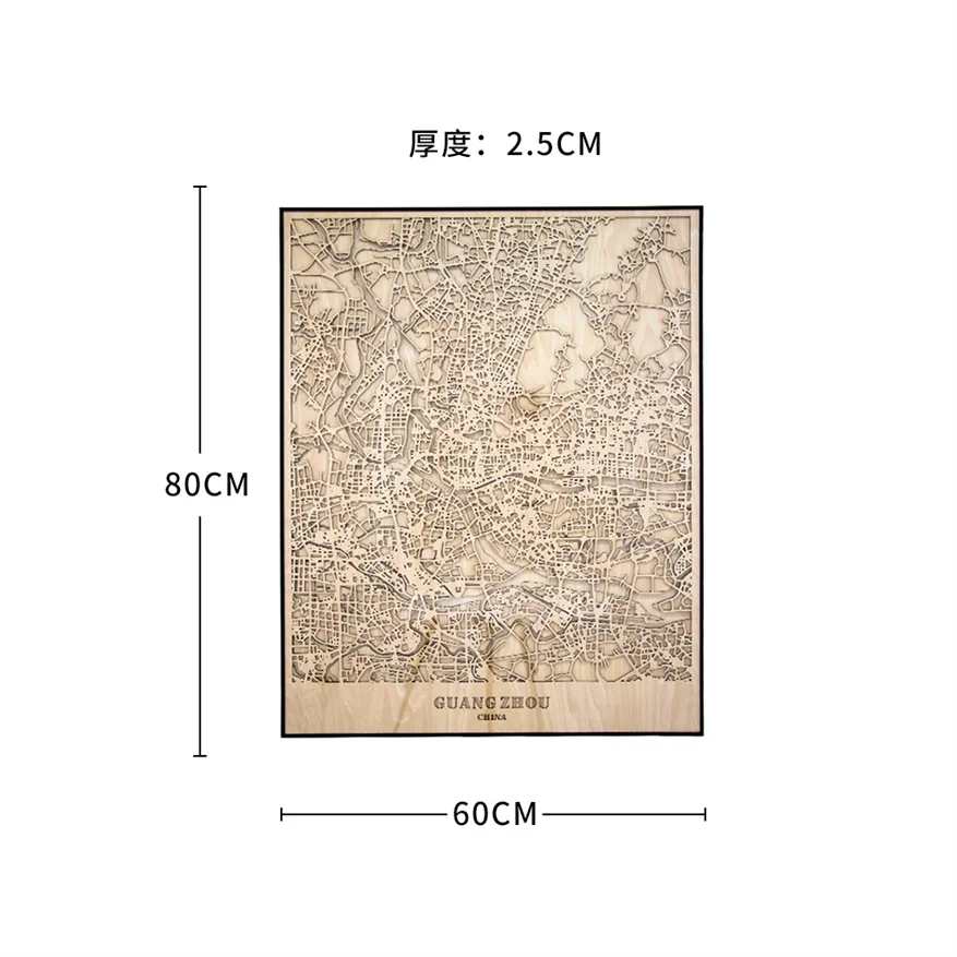 Chinese Style 3d City Street Home Living Room Decorative Gift Custom Exclusive World Map Ornaments