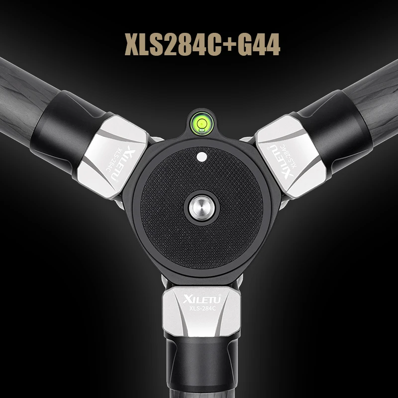
XILETU XLS284C+G44 Hot sale Professional portable non-axial carbon fiber low-gravity holder Tripod set 