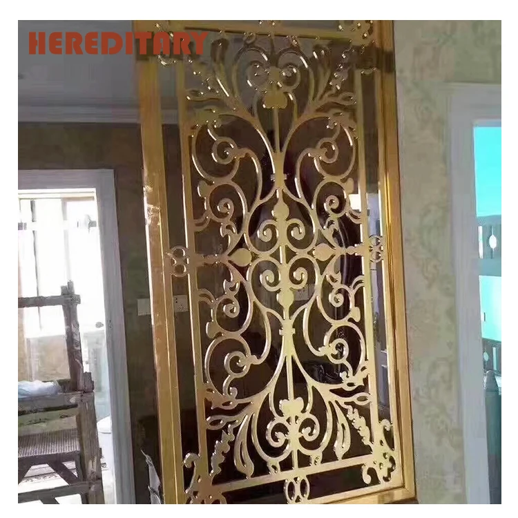 Villa decorative partition screens stainless steel screen color gold partition wall