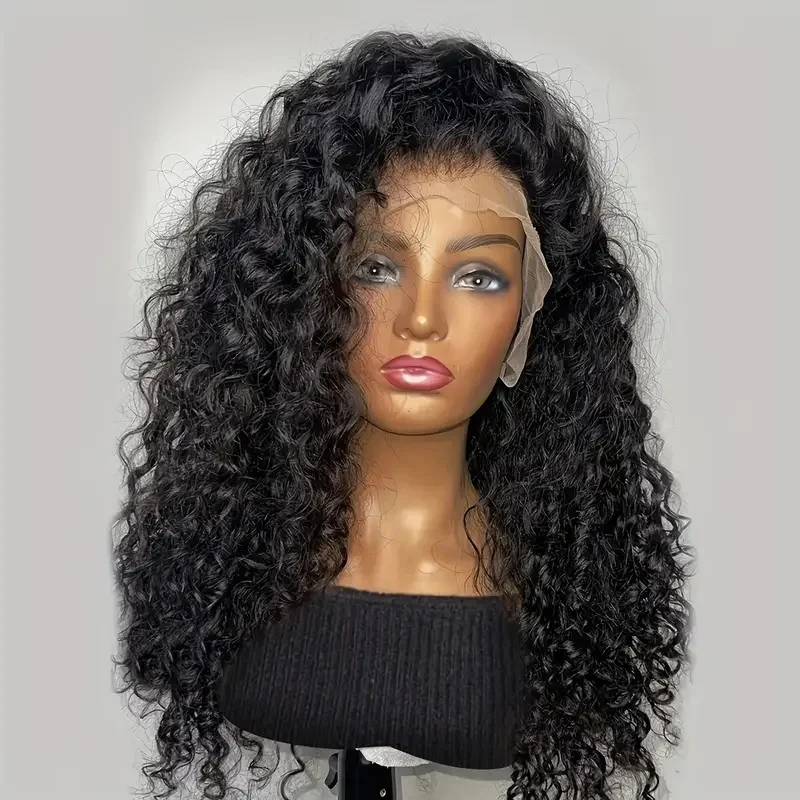 Deep Wave 13x4 Transparent lace Frontal Wig 30 Inch Curly Lace Front Human Hair Wigs For Black Women Pre Plucked Brazilian Hair