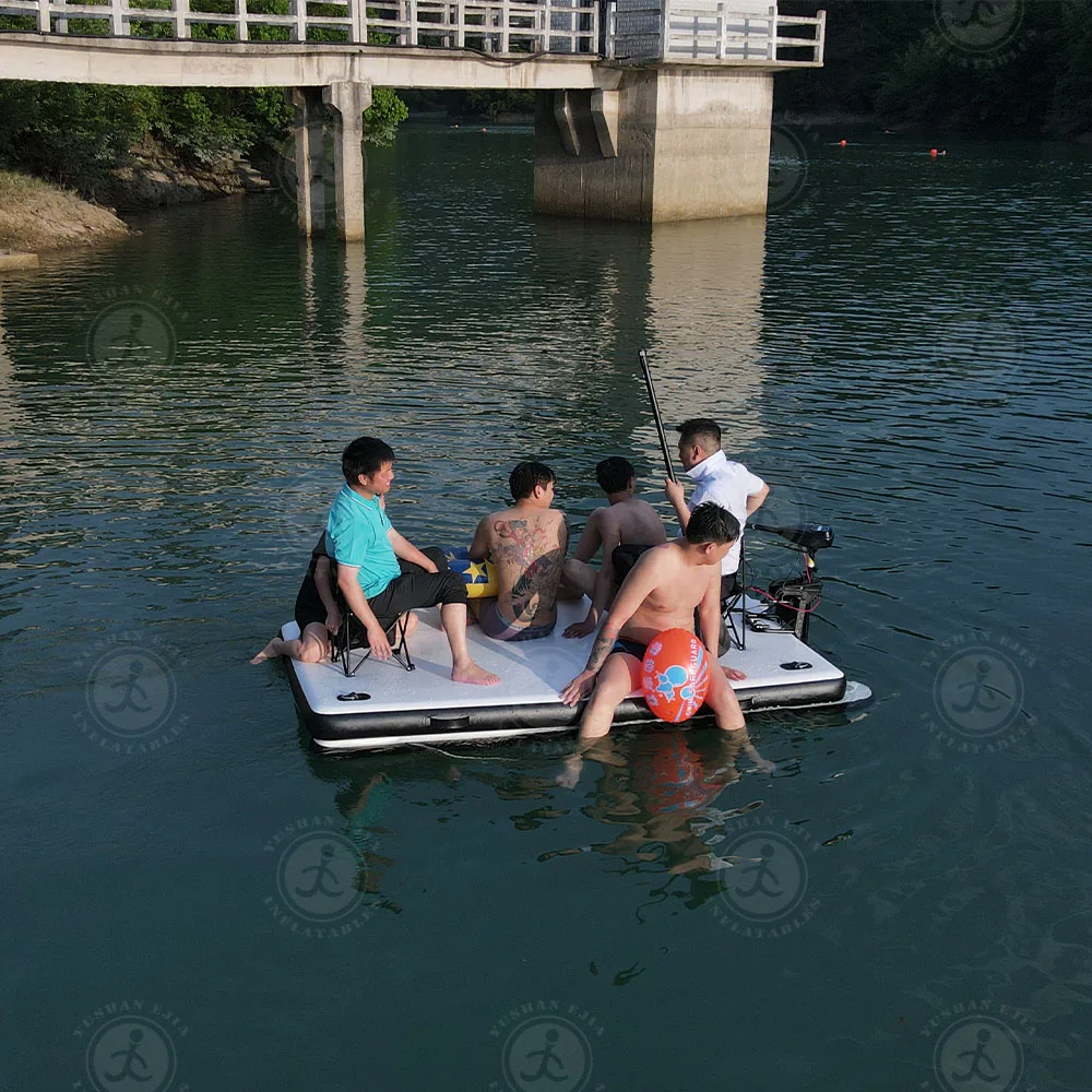 Custom Drop Stitch Inflatable Sport Boats Yacht Dock  Floating Water Mat Inflatable Dock for Yaht