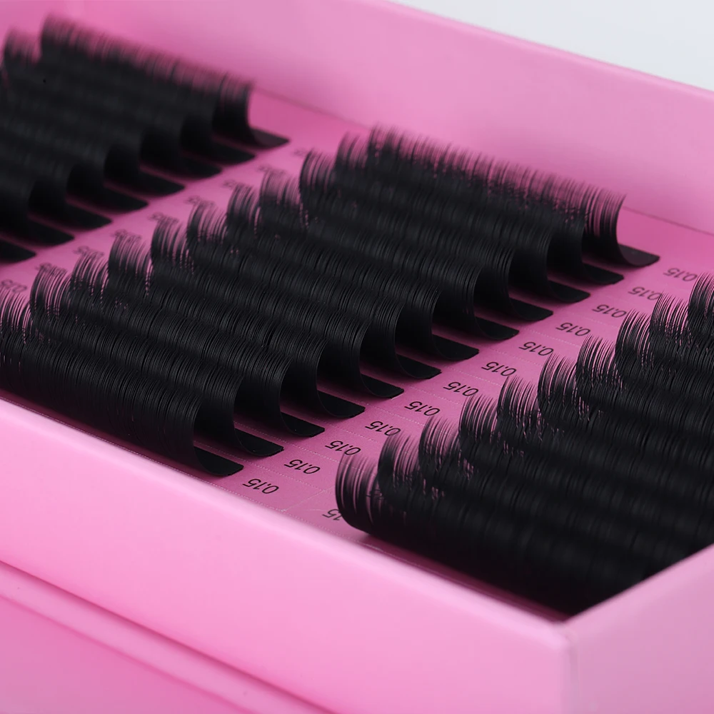 SP EYELASH Soft Matte Black Cashmere 5-25mm Length 0.05mm 0.07mm lash extension supplies Volume trays Korean easy fan Faux Mink