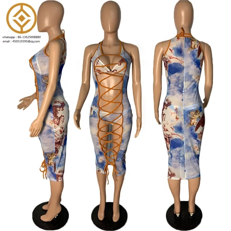 Ladies Sexy 3 Piece Bathing Suits Woman Lace Up Bra Cover Up Beach Dress Briefs Swimwear Women String Bikini Sets Beachwear