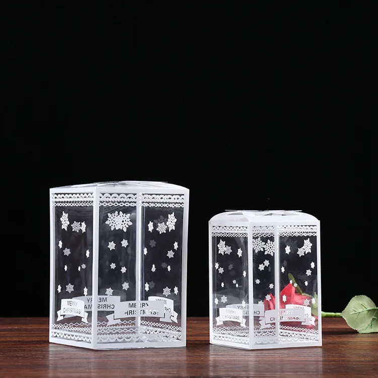 Small clear PVC PET plastic gift box Christmas gift packaging box direct factory