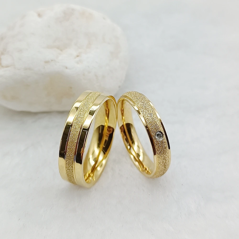 Stainless Steel Jewelry Designer 2024 Wedding Ring Online Shop Promise Ring Store 24K Gold Plated His And Hers Ring Couples