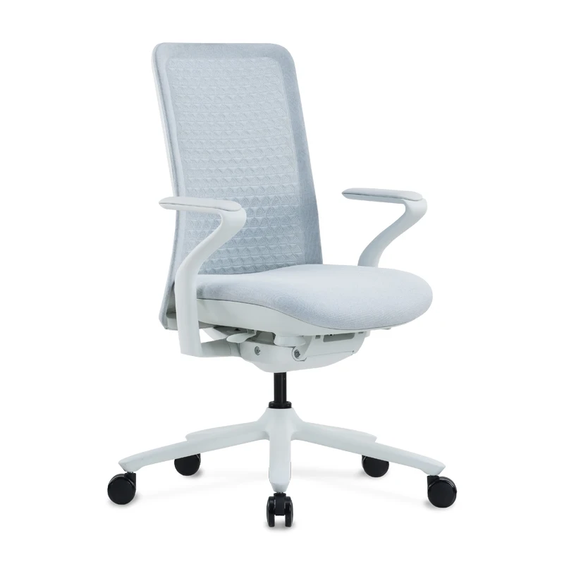 Modern Design Mid Back 3D Fabric Staff Swivel Chair With Lumbar Support