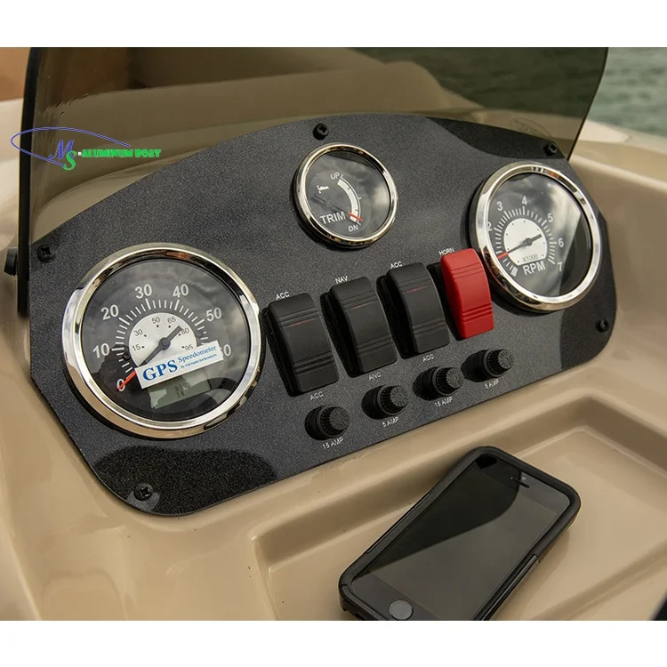 2021new fashion MS Aluminium boat Electric pontoon boat 5.44m 50hp for selling CCS CE Certificates for Europe customers