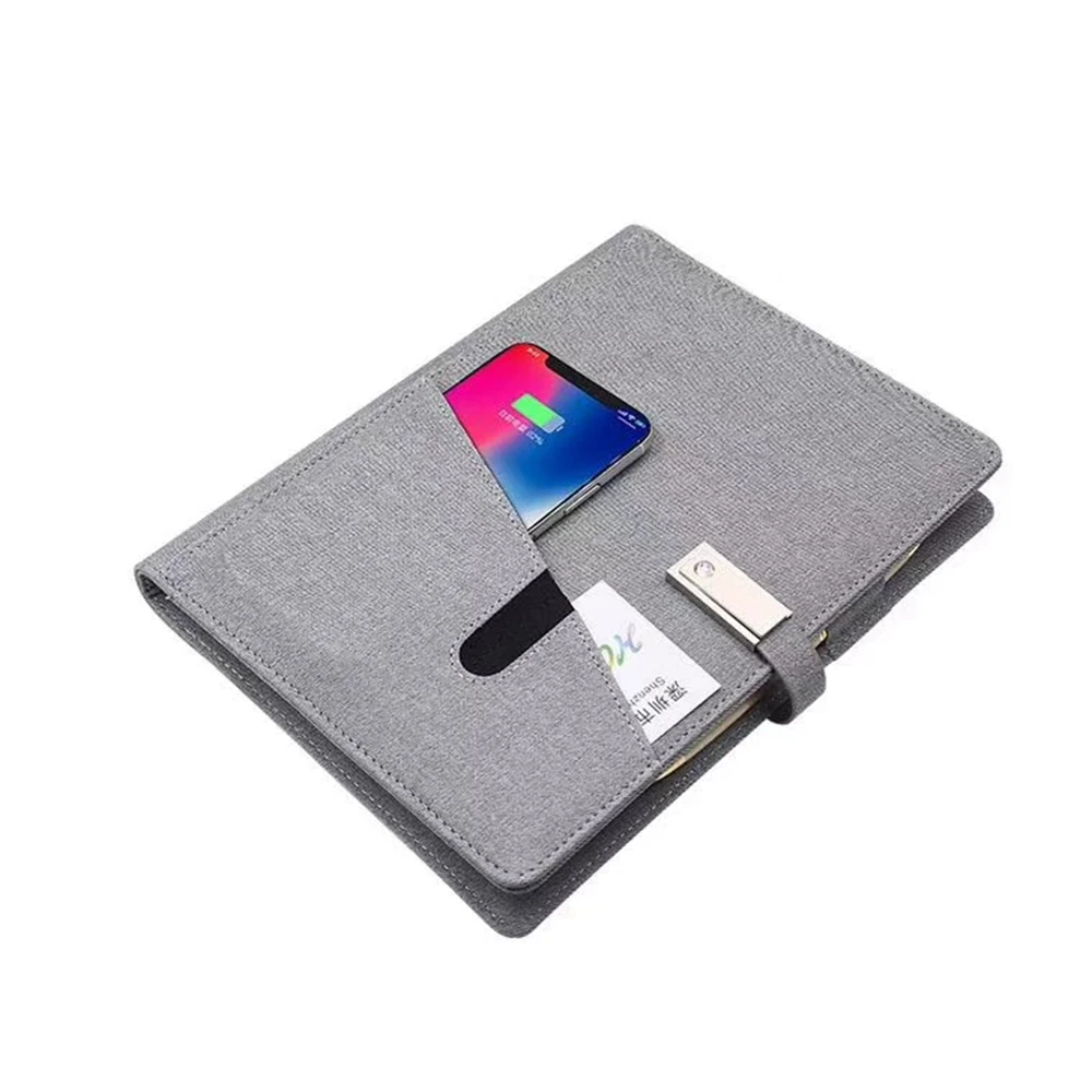 A5 Size High quality PU leather diary notebook with 16gb usb flash drive customized logo printing notepad