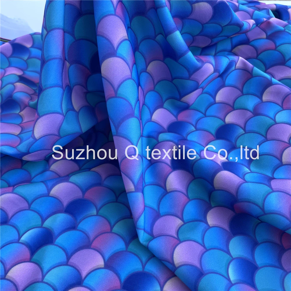 High Elastic Excellent Quality 86% Polyester 14% Spandex Digital Custom Printing Swim Lycra Fabric