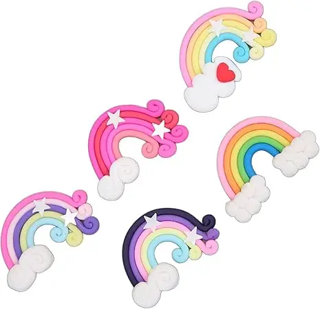 Rainbow Clay Ornament, Colorful Clay Ornament Handcrafted Clay Beautiful Colorful for Scrapbooking for DIY Phone Case